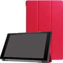 for Amazon All-New Kindle Fire HD10 7th 9th Generation Smart Cover, Ultra Slim Folio Stand Auto Sleep/Wake Up Leather Case for All New Fire HD 10 (2017 2019 Release) 10.1 inch (2-Red)