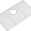 27.6 in. x 14.6 in. Rear Drain Kitchen Sink Protector with Supersoft Silicone Feet in 304 Grade Stainless Steel