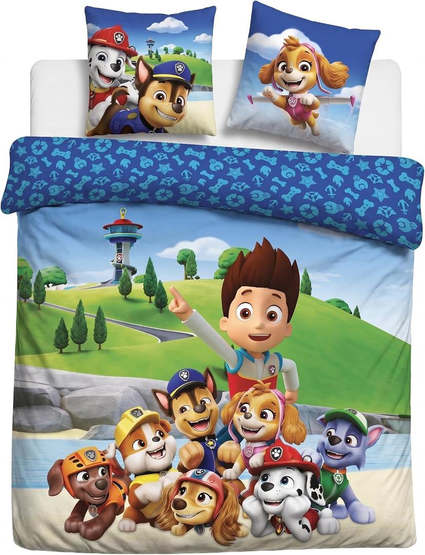 Aymax Paw Patrol Bedding Set for Double Bed 200 x 200 cm + 2 Pillowcases 63