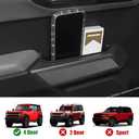 Door Handle Storage Organizer Compatible with 2021-2025 Ford Bronco, Front and Rear Door Grab Handle Pockets Box Insert Tray Interior Accessories