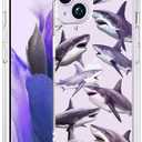 CCFUNCASE Compatible with iPhone 14 Case Clear Cute for Women - Rugged Phone Cases Funda Protector Cover Skin (Blue Cool Fierce Sharks)