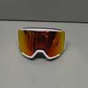 Ski Goggles for Men and Women, OTG, Anti-Fog Dual-Layer Lens, UV400 Protection, Helmet Compatible, Snow Goggles (Red Lens / White Frame)