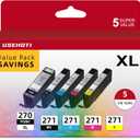 270XL 271XL Compatible for Canon 270 271 Ink Cartridges Work with Canon TS6020 TS9020 MG7720 MG6821 MG5720 MG5721 MG5722 (PGBK Black Cyan Magenta Yellow, 5XL Pack)