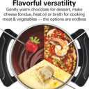 Hamilton Beach 12 Cup Electric Fondue Pot Set with Temperature Control, 6-Color Coded Forks, for Cheese, Chocolate, Hot Oil, Broth, 3 Quart PFAS-Free Nonstick Interior, Gray (86202)