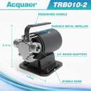 Acquaer Portable Electric Utility Water Transfer Pump 1/10 HP with Suction Hose Kit, Low Suction Water Removal for Water Beds, Pools, Rain Barrel, Aquariums, RV