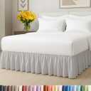 Bedskirt Queen Size Ruffle - 18 inch Drop Dust Ruffle Bed Skirt with Platform - Ultra-Soft Premium Hotel Quality - Wrinkle Free, Fade & Shrink Resistant - for Women, Men, Kids & Teens - French Grey