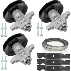 54" Deck Rebuild Kit Fit for Cub Cadet SLTX 1054 SLT 1554, with 3 Spindles for 618-04126 918-04126 918-04125, 3 Blades 742-0677 942-0677, 1 Belt 754-0642 954-0642 112-0933