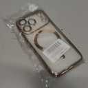 Designed for iPhone 17 Pro Case Magnetic, Compatible with Magsafe, Camera Control Button, Camera Lens Protector, Clear Soft TPU Plated Phone Case for iPhone 17 Pro, Brown