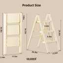 SOLADDER 3 Step Ladder, Anti-Slip and Lightweight Foldable Step Stool for Adults & Kids to Use in Kitchen, Closet and Library, 300lbs(Cream Chocalate)