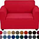 Joccun Stretch Chair Couch Cover,1-Piece Sofa Slipcover Spandex Jacquard Fabric Sofa Covers with Elastic Bottom,Washable Furniture Protector for Dogs,Cats,Kids(Armchair,Ruby) (Small35" - 55")