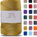 Makromecity, Polyester Macrame Cord 2mm x 250 Yards (750 feet) 2mm Polypropylene Macrame Cord for Macrame Art & Crafts for Wall Hangings, Bags, Underplate, Rug (1 Skein, Mustard)