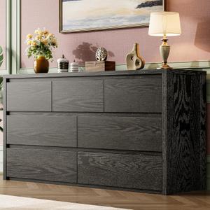 GarveeHome 7 Drawer Dresser for Bedroom, Wide Modern Chest of Drawers, Large Wood Dresser Wooden Storage Organizer for Living Room, Hallway Entryway