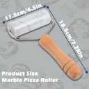Tianman Small Marble Rolling Pin Pizza Roller, Marble Dough Roller Non-Stick T-Type, For Cake Baking Tortilla Fudge Pizza Cookies and Other Kitchen Baking Cooking (Type 2 White)