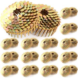 Roofing Nails 1-1/4" x .120 15 Degree Full Round Head Smooth Shank Galvanized coil Roofing Nails, 3600 Count, Wire Collated Coil for Roofing Nail Gun
