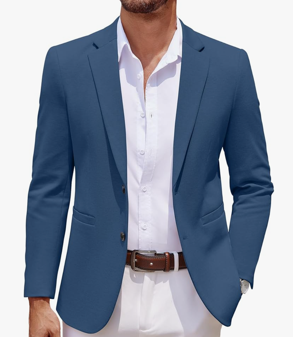 COOFANDY Men's Casual Knit Blazer Two Button Lightweight Sport Coats Suit Jacket XXL