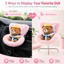 Ezcora Cute Car Accessories for 10-17cm Dolls, Doll Car Seat with Clip onto Car Air Vent, Includes Seat Leg for Desktop Display (Yellow)
