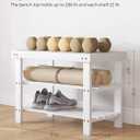 SONGMICS Shoe Rack Bench, 3-Tier Bamboo Shoe Storage Organizer, Entryway Bench, Holds Up to 286 lb, 11.3 x 27.6 x 17.8 Inches, for Entryway Bathroom Bedroom, Cloud White ULBS004W01