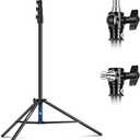 NEEWER 13ft/4m Air Cushioned Light Stand, Heavy Duty All Metal Photography Tripod Stand with 1/4” to 3/8” Reversible Spigot, 3 Way Mounting Interface & Metal Locking Knobs, Max Load 6.5lb/3kg