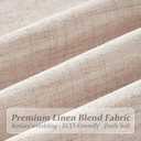 Linen Pleated Semi Sheer Curtains 90 Inches Long 2 Panels Set for Dining Room, Memory Trained Pinch Pleat Light Filtering Taupe Farmhouse Windows Drapes with Back Tab 50x90 Inch Length Bedroom Curtain