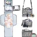 Portable Changing Pad, Baby Portable Diaper Changing Pad for Boys and Girls |Long Large Changing Pad with Wipes Pocket | Lightweight and Waterproof Travel Diaper Station Kit with Cushioned Pad