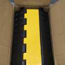 Rubber Cable Ramp Cord Cover Cable Protector Ramps Wire Hose Protective 2 Channel 22000Lbs Load Capacity Traffic Speed Bump for Asphalt Concrete Gravel Driveway Indoor Outdoor, 1 Pack