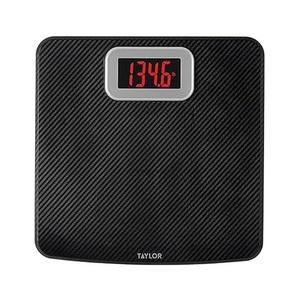 Taylor Digital Scales, 400 LB Capacity, Carbon Fiber Anti-slip Mat, 11.8 x 11.8 Inches, Black