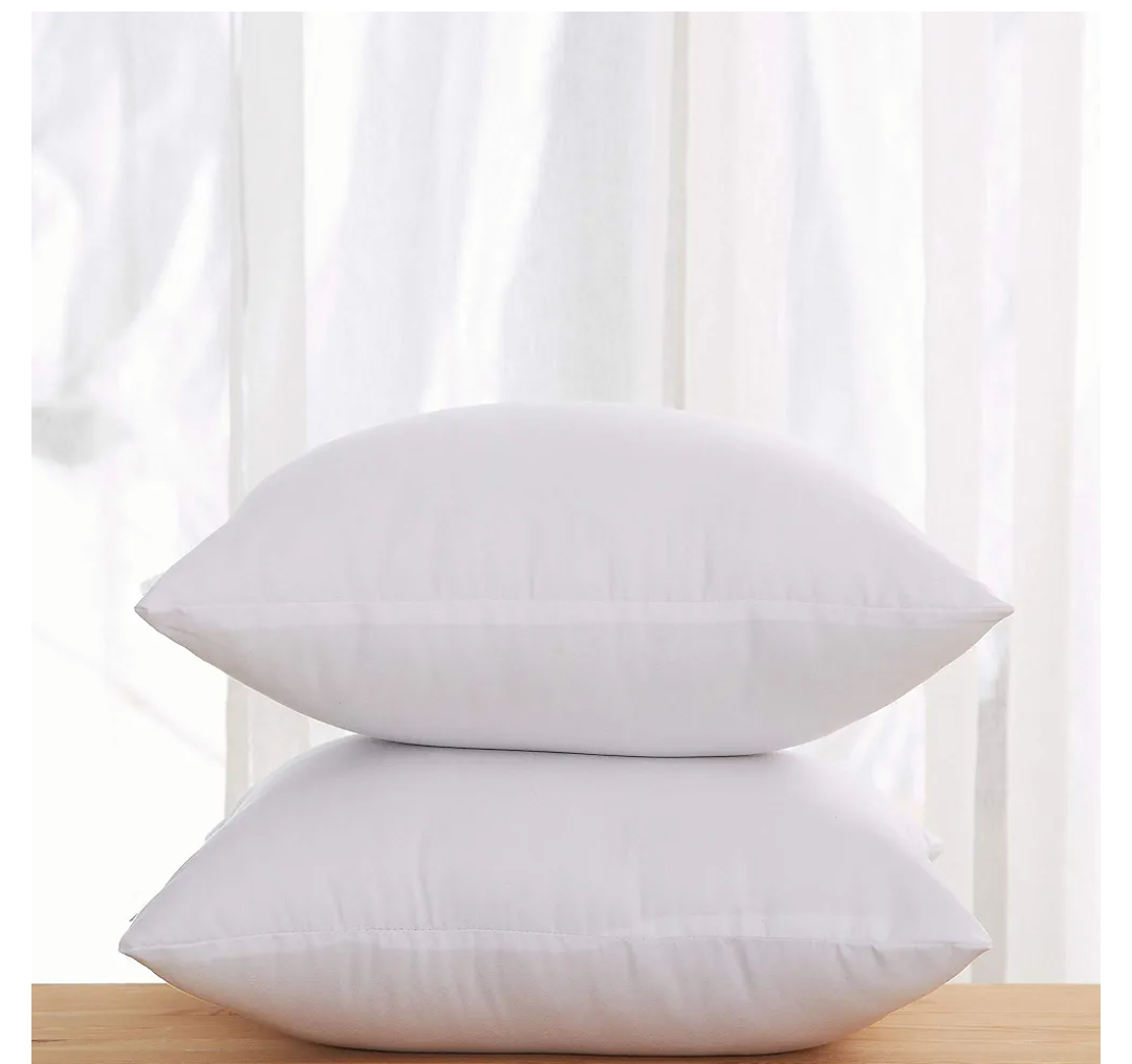 Acanva Square Premium Throw Pillow Inserts with Microfiber Filled, Lumbar Support Decorative Stuffer for Sofa Bed Couch & Chairs, 26x26(2 Count), White