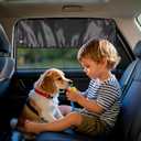 ZATOOTO Car Window Shade for Baby 2Pack Car Window Cover for Back Windows Half Blackout & Half See-Through Magnetic Caw Window Sun Shade with Suction Cup Car Curtain Sun Screen for Heat UV Ray Privacy