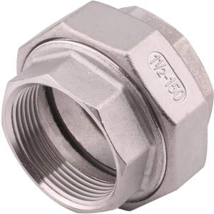 Cast Pipe Fittings Union - 1 1/2" NPT Female Fitting Stainless Steel 304, Class 150