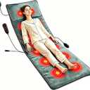 TeqHome Full Body Massage Mat with Heat, 10 Vibration Motors & 3 Timers, Includes Inflatable Pillows for Chair/Bed/Sofa, Relaxation & Comfort, Ideal Gifts