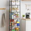 Sakugi Storage Shelves - 6 Tier Shelf Organizer, Sturdy Metal Garage Shelving with Adjustable Leveling Feet, Space-Saving Shelves Organizer for Pantry, Laundry, Kitchen (18" x 12" x 70", Black)