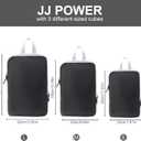 JJ POWER Ultralight Compression Packing Cubes Super Thin and Sturdy 70D Nylon Expandable Packing Organizer for Travel Accessories Luggage Suitcase,3 Set,Light Grey(Black)