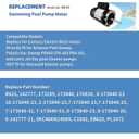 B625 3/4HP Swimming Pool Pump Motor Compatible with A.O. Smith Century B625 Fit for Arneson Pool Sweep/Polaris Vac-Sweep PB460/Letro Jet Vac Pool Cleaners Pumps 115/230V 0.75 HP 3450RPM 56CZ Frame
