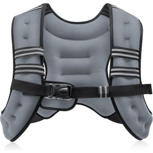 ZELUS Weighted Vest, 12lb Weight Vest with Reflective Stripe for Workout, Strength Training, Running, Fitness, Muscle Building, Weight Loss, Weightlifting, Grey(12lb)