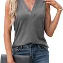 Agnes Urban Womens V Neck Tank Tops Dressy Summer Sleeveless Shirts Casual Loose Tunic Tops Blouses T Shirts, XL