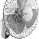 Comfort Zone Oscillating Wall Mount Fan with Adjustable Tilt, 16 inch, 3 Speed, Metal Grille, 90 Degree Oscillation, Airflow 14.07 ft/sec, Ideal for Home, Bedroom, Gym & Office, CZ16W