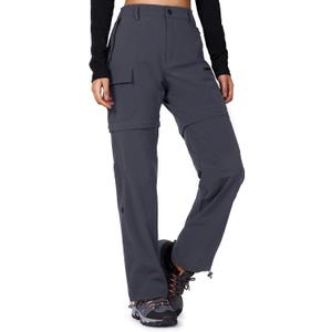 Cycorld Women's-Hiking-Pants-Convertible Quick-Dry-Stretch-Lightweight Zip-Off Outdoor Pants with 5 Deep Pockets (Medium, Grey)