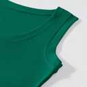 Chulianyouhuo Women's Ribbed Tank Tops Knit Scoop Neck Sleeveless Fitted Casual Tops Summer Slim Basic Tee Shirts (Green, L)