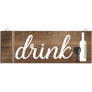 Wooden Hanging Sign Wooden Plaque with Hooks Farmhouse Wall Art Decoration for Living Room Home Decor - Style A