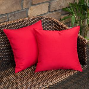 MIULEE Pack of 2 Decorative Outdoor Waterproof Pillow Covers Square Garden Cushion Sham Christmas Throw Pillowcase Shell for Spring Patio Tent Couch 20x20 Inch Red