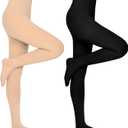 2 Pairs 15-20 mmHg Compression Pantyhose for Women, Closed Toe Compression Stockings, Waist High Opaque Compression Tights for Varicose Veins, Swelling, Teacher, Doctor (Small)