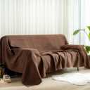 100% Turkish Cotton Waffle Blanket Queen - Cozy, Airy, Lightweight Summer Throw Blankets - Made in Turkiye, (Dark Brown Blanket, Queen Size 90" x 90")