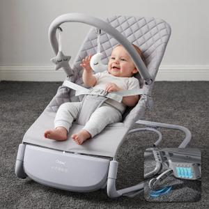 Orzbow Electric Baby Rocker & Toddler Chair, 3-Speed Auto-Rock, Up to 40lbs | Timer 30/60Min, 8 Soothing Melodies, 3 Recline Positions, 5 Volume Levels, Machine-Washable Cover, Battery or Plug-In Powered