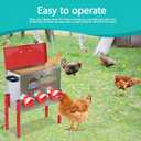 XINYI 9.3 Gallon Automatic Chicken Feeder, 6 Ports Gallon Chick Feeder No Waste with Adjustable Legs, Rodent Proof & Weatherproof Metal Raised Poultry Feeder