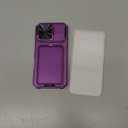 SSLOTSCASE for iPhone 17 Pro Wallet Case with 2X Screen Protector, Card Holder & Slide Lens Cover & Camera Stand & Kickstand, Military-Grade Shockproof Protective Cover for iPhone 17 Pro, Dark Purple