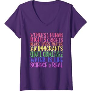 Womens Political Protest - United We Are Stronger V-Neck T-Shirt,  XL