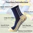 Non Slip Socks 4 Pairs Anti Slip Football Socks Men's Athletic Anklets with Grips for Yoga Basketball Sports (Blue+pink+yellow+red)