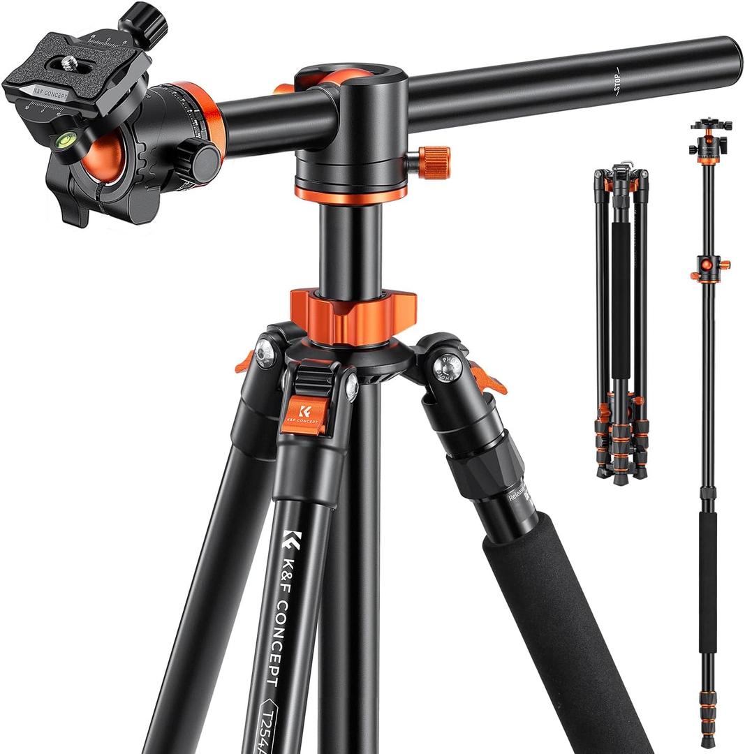 K&F CONCEPT 94 Inch Camera Tripods 4 Section Ultra High Aluminum Professional Detachable Monopod Tripod with 360 Degree Ball Head Quick Release Plate for DSLR SLR Cameras T254A8+BH-28L (SA254T1)