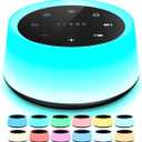 ColorsNoise Sound Machine and White Noise Machine with 30 Soothing Sounds with 12 Colors Baby Night Light with Memory Function (Black)