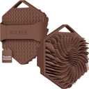 SILKLE Silicone Body Scrubber Gentle Exfoliating Shower Scrubber for Body & Bath, Silicone Shower Brush & Loofah Alternative Non-Slip Silicone Body Brush, Quick Dry, Hygienic - Brown